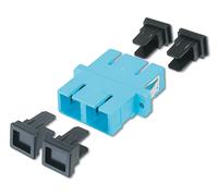 DIGITUS DN-96005-2 - Fibre optic coupler - SC to SC duplex - Multimode OM3 - Ceramic sleeve - For fibre optic splice boxes, patch panels and connection boxes - Aqua
