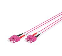 DIGITUS DK-2522-01-4 - Fibre Optic Cable OM4 - 1 m - SC to SC - Duplex Fibre Optic Cable - 1/10/40/100 Gbit/s - MM Multimode Fibre Optic LAN Cable - Fibre Type: 50/125 µ - Purple (Violet)