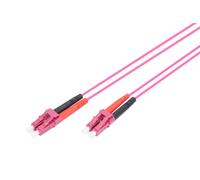 DIGITUS DK-2533-01-4 - Fibre Optic Cable OM4 - 1 m - LC to LC - Duplex Fibre Optic Cable - 1/10/40/100 Gbit/s - MM Multimode Fibre Optic LAN Cable - Fibre Type: 50/125 µ - Purple (Violet)
