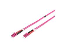 DIGITUS DK-2533-02-4 - Fibre Optic Cable OM4 - 2 m - LC to LC - Duplex Fibre Optic Cable - 1/10/40/100 Gbit/s - MM Multimode Fibre Optic LAN Cable - Fibre Type: 50/125 µ - Purple (Violet)