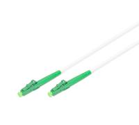DIGITUS Fibre optic cable OS2 - 1 m - LC/APC to LC/APC - Armoured - Simplex FO cable - SM single-mode fibre optic LAN cable - Fibre type: 9/125 µ - LSZH - White/green