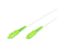 DIGITUS Fibre Optic Cable OS2 - 10 m - SC/APC to SC/APC - Armoured - Simplex Fibre Optic Cable - SM Singlemode Fibre Optic LAN Cable - Fibre type: 9/125 µ - White
