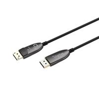 DIGITUS Fibre Optic DisplayPort Cable - 40m - UHD 8k 60Hz - Displayport 2.1 | HDR, VRR, ALLM, HDCP 2.3, CEC - UHBR13.5 - 54 Gbps - AOC Hybrid Cable - DisplayPort Fibre Optic Cable - Black