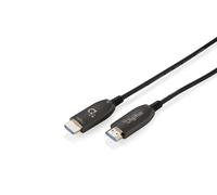 DIGITUS Fibre-Optic HDMI Cable - 100 m - UHD 8K 60Hz 4K 120Hz - HDMI 2.1 - 48 Gbps - eARC, HDR, HDCP 2.2, CEC - AOC Hybrid Cable - gold-plated contacts - Black