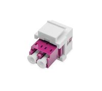 Digitus fibre optic keystone module - LC/LC duplex - multimode glass fibre - OM4 - ceramic sleeve - for patch panels or junction boxes - violet/white