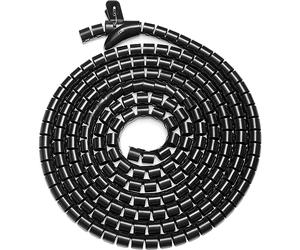 DIGITUS Flexible spiral cable conduit for cable management - 5m - With pull-in aid - Can be cut to size - Expandable - Black