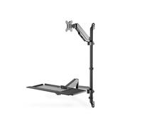 DIGITUS Standing/sitting workstation - Monitor & PC mount & keyboard tray - Wall mounting - 2x gas pressure spring - 1 monitor - Up to 32 inch - VESA 75x75, 100x100 - Black