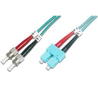 DIGITUS FO patch cord, duplex, ST to SC MM OM3 50/125 µ, 2 m