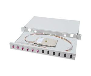 DIGITUS FO splice box, 1U, equipped, 6x LC DX, OM4 incl. splice cassette, colored pigtails, couplers