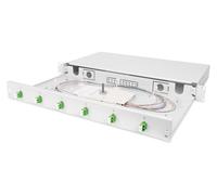 Digitus FO splitterbox 6 couplings - LC/APC - OS2-1U 19-inch - Singlemode duplex - With splicecassette - Rack mount - Grey