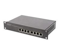 DIGITUS Gigabit Ethernet Network Switch - 10 inch - 8 ports - Unmanaged - Backplane 16 Gbps - Auto MDI/MDI-X - Black