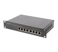 DIGITUS Gigabit Ethernet PoE+ Switch - 10 inch - 8 ports - L2+ Managed - IEEE 802.3at - 80 Watt power budget - Black