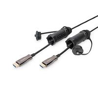 Digitus HDMI AOC Hybrid fibre optic cable - 30m - HDMI 2.0-4k/60Hz - armoured protective sleeve - IP68 - compatible with TV/beamer/monitor - black