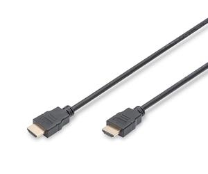 DIGITUS HDMI cable - 3m - UltraHD 4k/30HZ - with Ethernet channel - compatible with TV/projector/monitor - gold-plated contacts - black