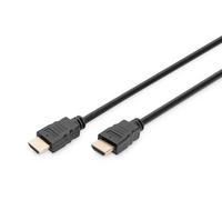 Digitus HDMI cable - HDMI 2.0-2m - with Ethernet channel - Ultra HD 4k/60Hz - compatible with TV/projector/monitor - gold-plated contacts - Blister - Black