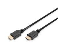 DIGITUS HDMI Cable - HDMI 2.0-3m - UHD 4K 60Hz - gold-plated contacts - compatible with TV, projector, monitor - black