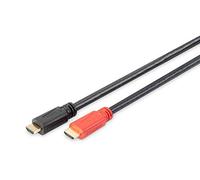 DIGITUS HDMI High Speed Connection Cable, Type A, m/amp. M/M, 40.0m, Full HD, CE - Gold-Plated Contacts - Black