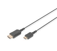 DIGITUS HDMI High Speed HighFlex connection cable, Type C to Type A - 2 m, Ultra HD 4k/30Hz - compatible with TV/projector/monitor - gold-plated contacts - black