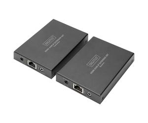 Digitus HDMI KVM IP Extender Set | Up to 150 m range - USB 1.1, HDMI 1.4, HDCP 1.4 - Connection of mouse and keyboard - Patch cable from CAT 5e