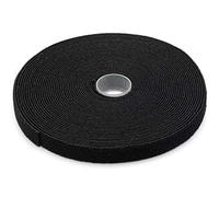 DIGITUS Hook and Loop Tape on roll, Cable Management for Copper or Fibre Optic Cables, can be Cut to Size, Width 15 mm, Length 10 m, Black