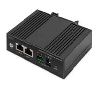 Digitus Industrial Gigabit Ethernet PoE Splitter - 60W - 10/100/1000 Mbps - DIN Rail Mount - Black