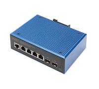 DIGITUS industrial managed 6-port Gigabit Ethernet network switch - 4x RJ45 + 2x