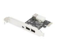 DIGITUS IO Card - PCIe - Firewire 1394a Interface Card - 3-Port - & 2x 1394a & 1x 1394mini