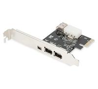 DIGITUS IO Card - PCIe - Firewire 1394a Interface Card - 3-Port - & 2x 1394a & 1x 1394mini