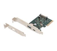Digitus IO card - PCIe - USB 3.1 interface card - 2-port - 1x USB-C & 1x USB Typ