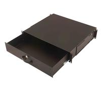 DIGITUS Drawer for network cabinets and server cabinets - 19-inch - 2U - Front and rear mounting - Variable installation depth - Document tray and keyboard insert - Lockable - Black