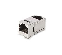 DIGITUS Keystone Coupling Cat-6a Shielded - 2x RJ45 jack - Angled - 500 MHz 10G Base-T Class EA - Metal enclosure