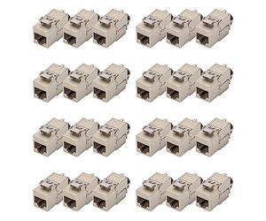 DIGITUS Keystone module cat. 6A shielded - 24 pieces - RJ45 - multi-design - 500 MHz 10G Base-T - metal clip - tool free