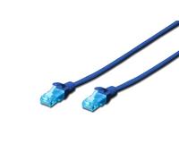 Digitus LAN Cable Cat 5e - 1m - CCA Network Cable with RJ45 - U/UTP Unshielded - Compatible with Cat6 & Cat5 - Blue