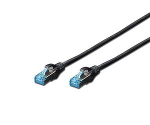 Digitus LAN Cable Cat 5e - 2m - CCA Network Cable with RJ45 - SF/UTP Shielded - 1 Gbps - Compatible with Cat6 and Cat6A - Black