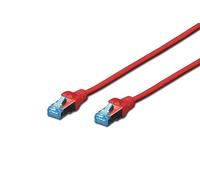 Digitus LAN Cable Cat 5e - 3m - CCA Network Cable with RJ45 - SF/UTP Shielded - Compatible with Cat6 & Cat5 - Red