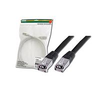DIGITUS LAN Cable Cat 5e - 3m - RJ45 Network Cable - SF/UTP Shielded - 1 Gbps - Compatible with Cat6 and Cat6A - Black