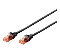 Digitus LAN Cable Cat 6 - 0.25 m - U/UTP Unshielded - 1 Gbit/s - 250 MHz - PoE++ - AWG 27/7 - LSZH - RJ45 Network Cable - Patch Cable - Compatible with Cat6A and Cat5e - Black