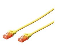 Digitus LAN cable Cat 6 - 0.25 m - U/UTP unshielded - 1 Gbps - 250 MHz - PoE++ - AWG 27/7 - LSZH - RJ45 network cable - patch cable - compatible with Cat6A and Cat5e - yellow
