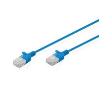 DIGITUS LAN Cable Cat 6 - 0.3m - 1 Gbit/s - U-UTP - Slim Version AWG 32/7 - PoE+ - LSZH - RJ45 Network Cable - Blue