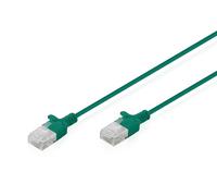 DIGITUS LAN Cable Cat 6 - 1.5m - 1 Gbit/s - U-UTP - Slim Version AWG 32/7 - PoE+ - LSZH - RJ45 Network Cable - Green