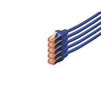 Digitus Network Cable S/FTP Cat6 – 10 m – Shielded RJ45 – 5 Pack – Blue