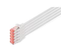 Digitus LAN Cable Cat 6-10m - 5 Pieces - RJ45 Network Cable - S/FTP Shielded - Compatible with Cat6A & Cat7 - White