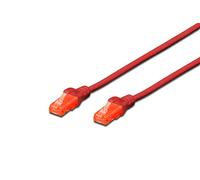 DIGITUS LAN Cable Cat 6 - 1m - CCA Network Cable with RJ45 - U/UTP Unshielded - 1 Gbps - Compatible with Cat6 and Cat6A - Red