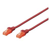 DIGITUS LAN Cable Cat 6 - 2 m - U/UTP Unshielded - 1 Gbit/s - 250 MHz - CCA Network Cable with RJ45 - PVC Sheath - AWG 26/7 - Compatible with Cat6A and Cat5e - Red