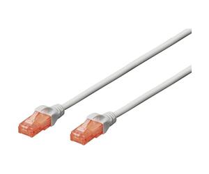 Digitus LAN Cable Cat 6 - 2 m - U/UTP Unshielded - 1 Gbit/s - 250 MHz - CCA Network Cable with RJ45 - PVC Sheath - AWG 26/7 - Compatible with Cat6A and Cat5e - Grey