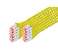 Digitus LAN Cable Cat 6-2m - 10 Pack - RJ45 Network Cable - S/FTP Shielded - Compatible with Cat6A & Cat7 - Yellow