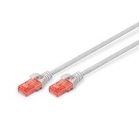 Digitus LAN Cable Cat 6-2m - CCA Network Cable with RJ45 - U/UTP Unshielded - Compatible with Cat6A & Cat5e - Grey