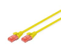 Digitus LAN Cable Cat 6 - 5 m - U/UTP Unshielded - 1 Gbit/s - 250 MHz - PoE++ - AWG 27/7 - LSZH - RJ45 Network Cable - Patch Cable - Compatible with Cat6A and Cat5e - Yellow