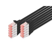 Digitus LAN Cable Cat 6-5m - 10 Pieces - RJ45 Network Cable - S/FTP Shielded - Compatible with Cat6A & Cat7 - Black
