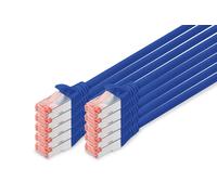 Digitus LAN Cable Cat 6-0.5m - 10 Pack - RJ45 Network Cable - S/FTP Shielded - Compatible with Cat6A & Cat7 - Blue
